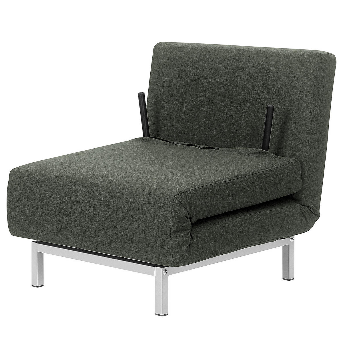 SCHLAFSESSEL - Dunkelgrau/Silberfarben, Textil/Metall (77/78/85cm) - home24