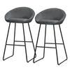 BARHOCKER 2er Set Anthrazit mit Stoffbezug - Anthrazit/Schwarz, Metall (56/94/50cm) - ML-DESIGN