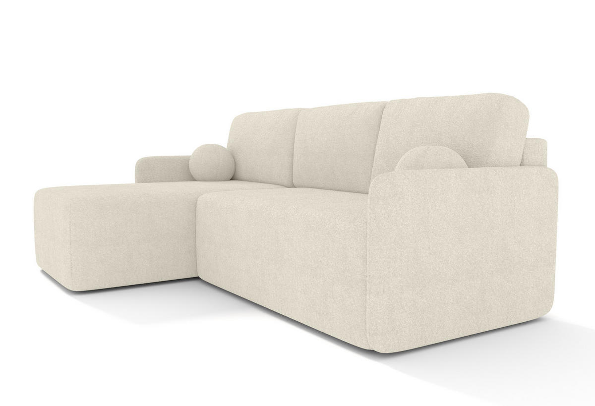 ECKSOFA MONDI Ecru - Ecru/Schwarz, Kunststoff/Textil (212/142cm) - Luxkor24