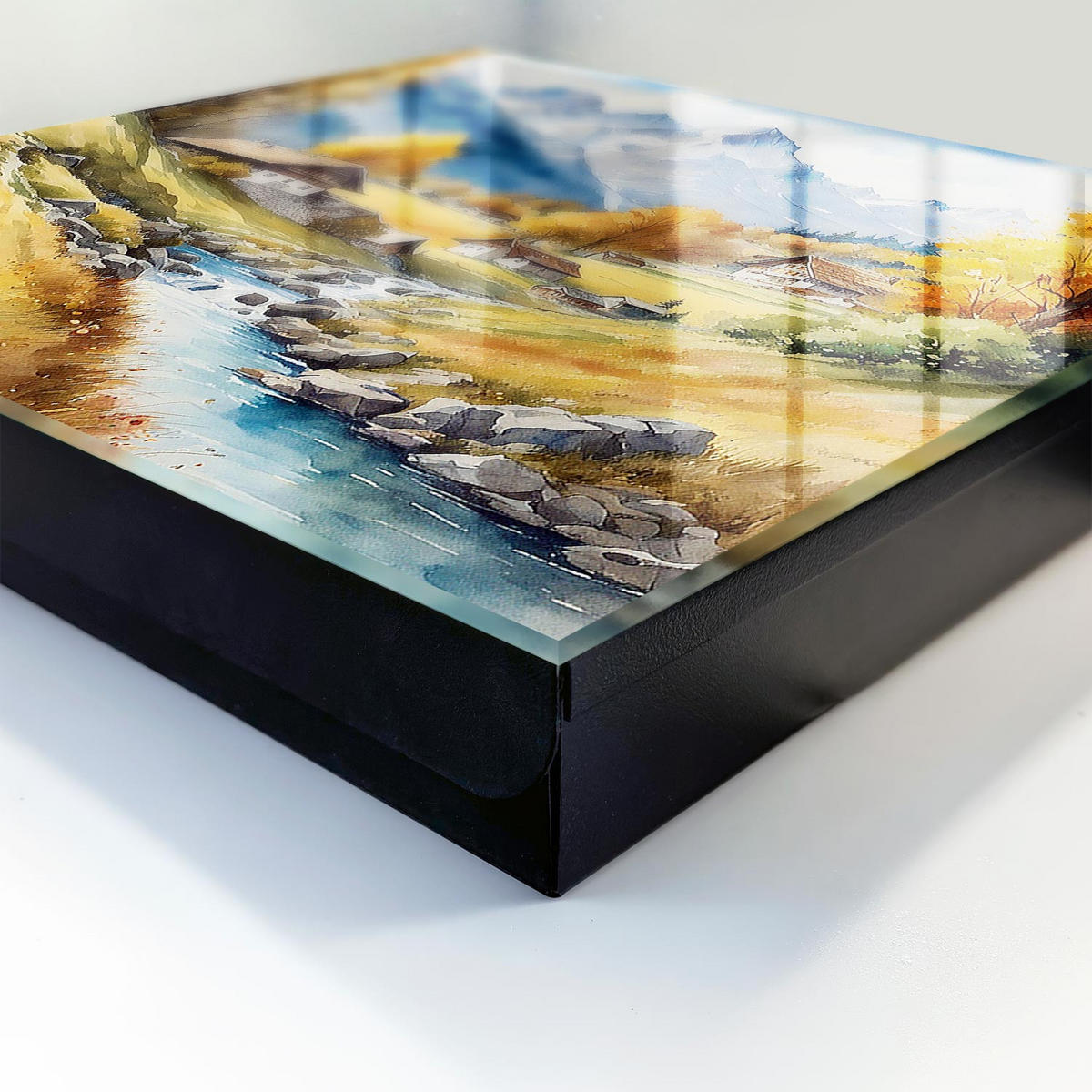 SCHLÜSSELBOX Schwarz 30x30 cm- Türöffnung nach rechts - Bergfrieden - Gelb, Metall (30/30/5cm) - TULUP