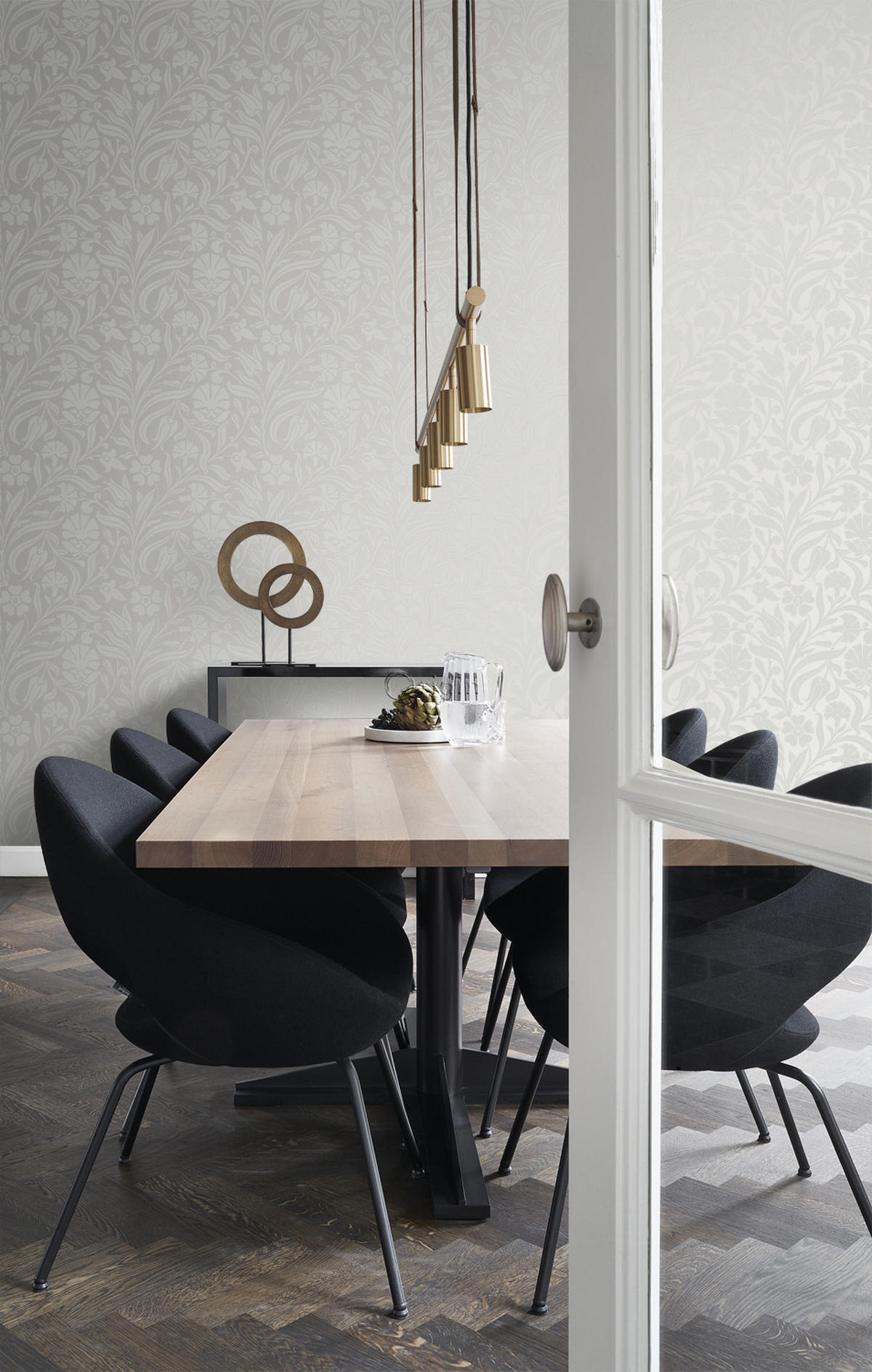 TAPETE Blumen 53 cm x 10.05 m - Grau, Papier (53/1000cm) - Origin Wallcoverings