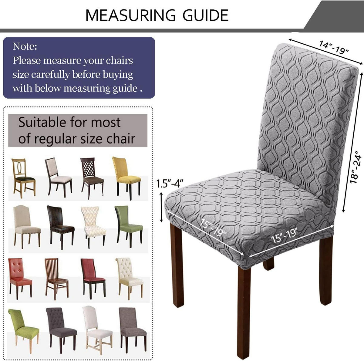 STUHLHUSSE Stretch Stuhlbezug 1 Stück - Hellgrau, Textil (18/25cm) - Kaket