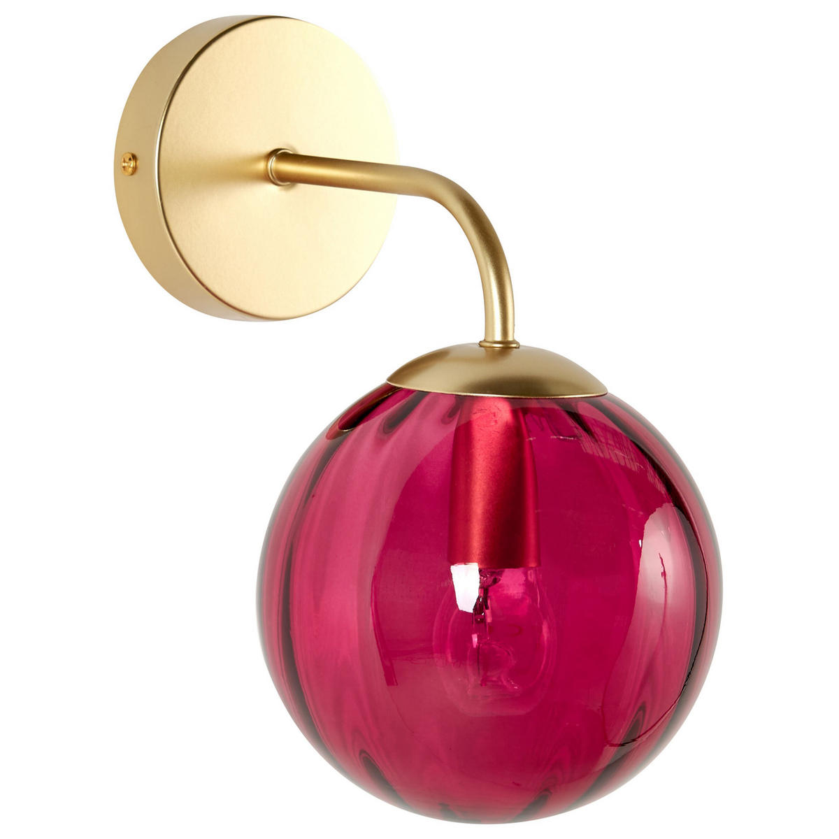 WANDLEUCHTE Boomi 22/15/28 cm - Rot, Glas (15/28/22cm) - Beliani