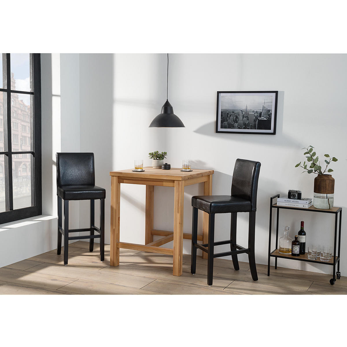 BARSTUHL - 2er-Set - Kunstleder - Braun, Holz/Kunststoff (43/109/54cm) - home24