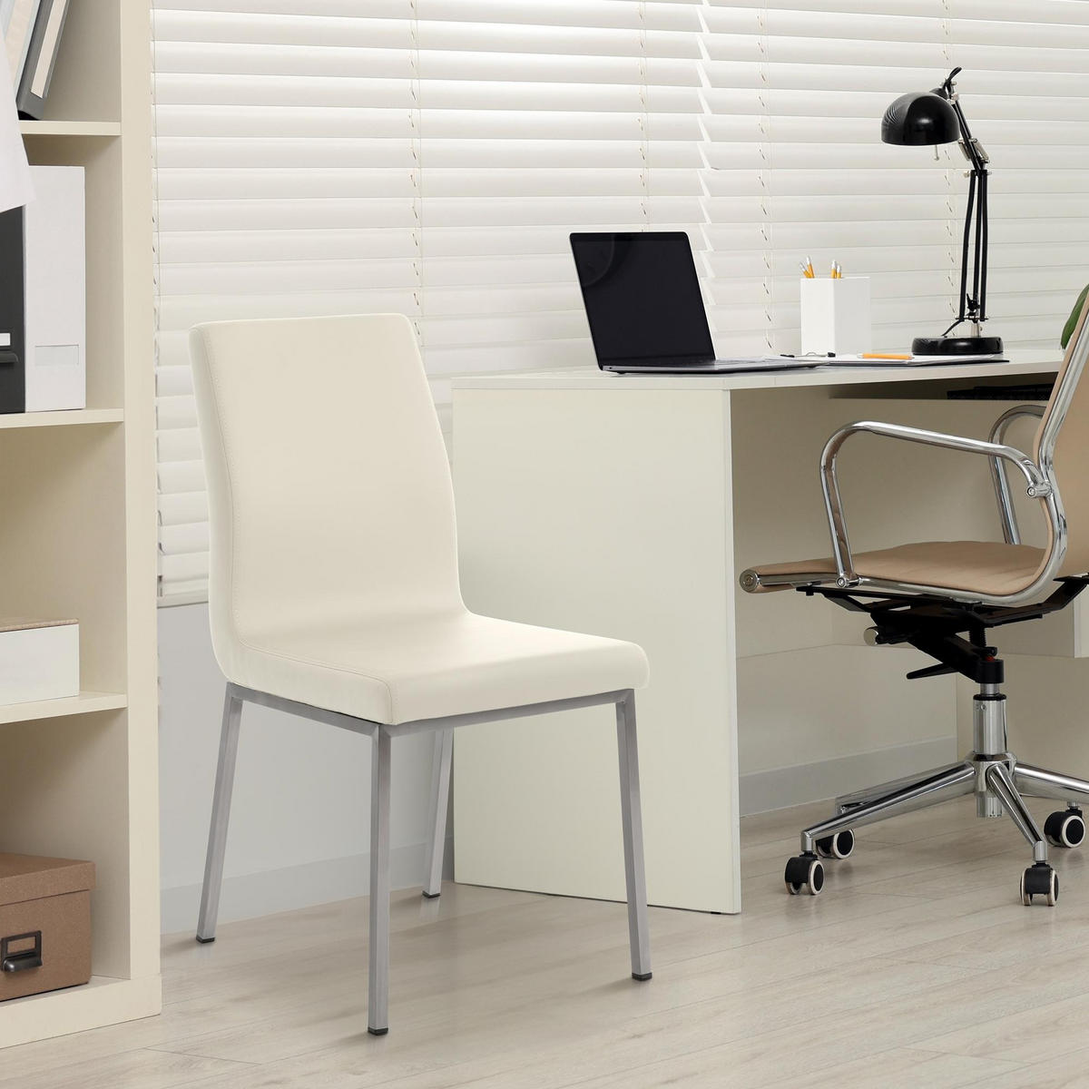 ESSZIMMERSTUHL Colmar 88x40x50 cm creme - Creme, Leder (40/88/50cm) - furnicato