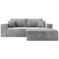 ECKSOFA Farese Mini mit Cordbezug Hellgrau, rechts - Hellgrau/Schwarz, Textil (167/240cm) - Selsey