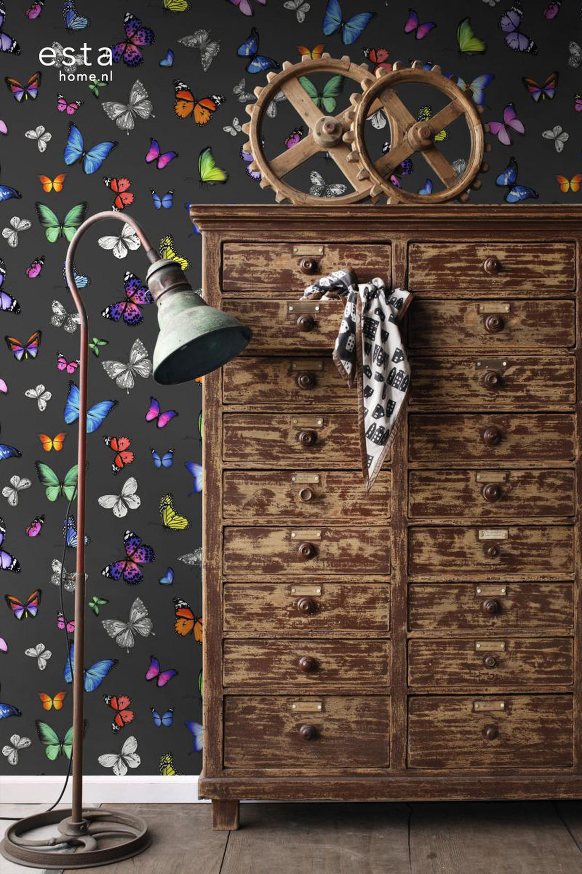 TAPETE Schmetterlinge 53 cm x 10.05 m - Schwarz, Papier (53/1000cm) - ESTAhome