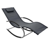 SCHAUKELLIEGE samt Anthrazit - Schwarz, Metall (62/85/160cm) - ML-DESIGN