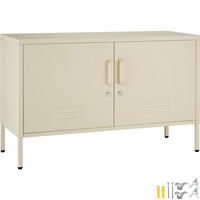 SIDEBOARD Baker, Kippschutz, höhenverstellbare Füße, creme - Creme, Metall (100/65/42.5cm) - tectake