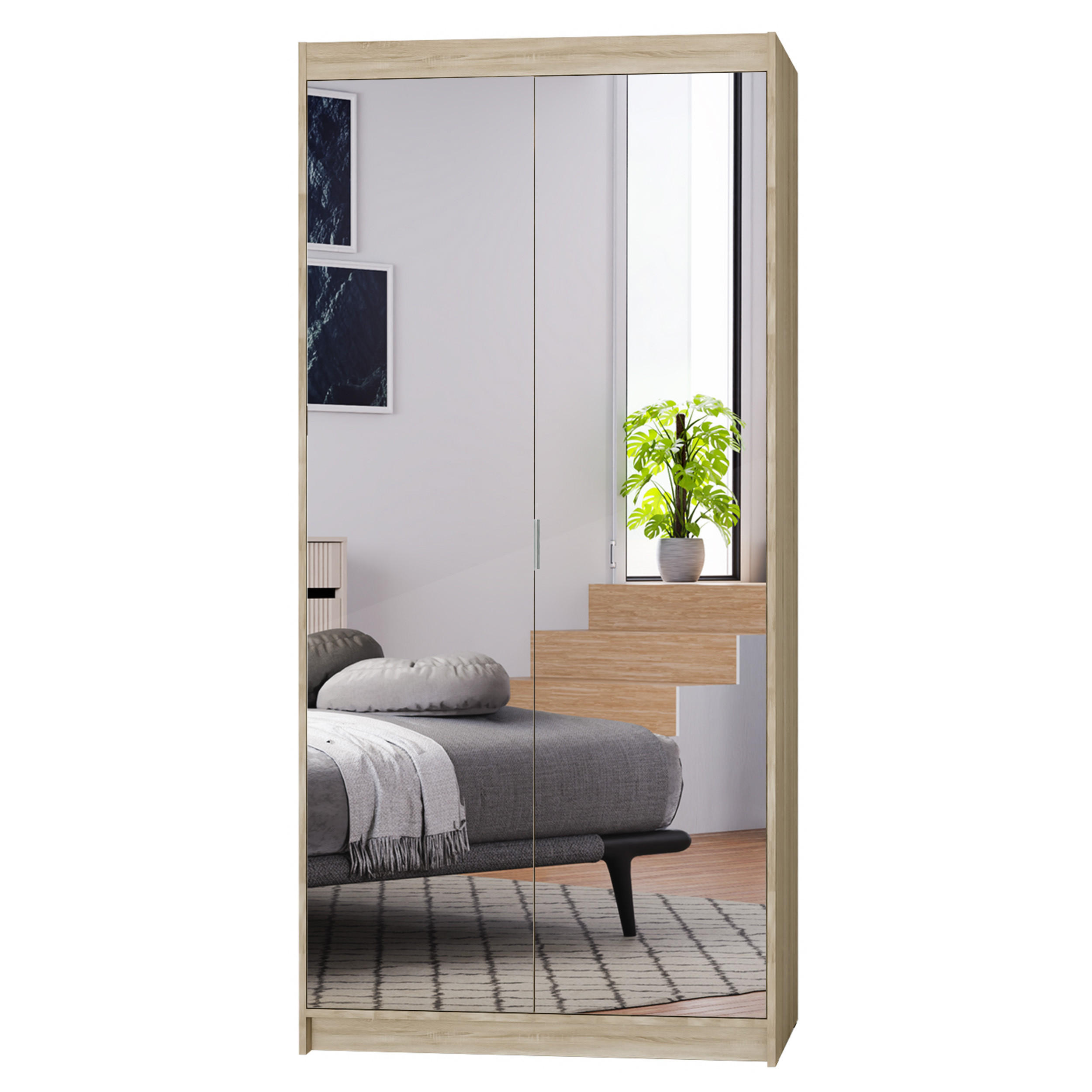 AX Living Kleiderschrank Sonoma Eiche 89.7x190.5x53 cm
