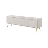 TV-SCHRANK Lante 163 Beige, Goldene Beine, Tv-Tisch mit 2 Türen - Beige, Holzwerkstoff (163/51/38cm) - Bettso