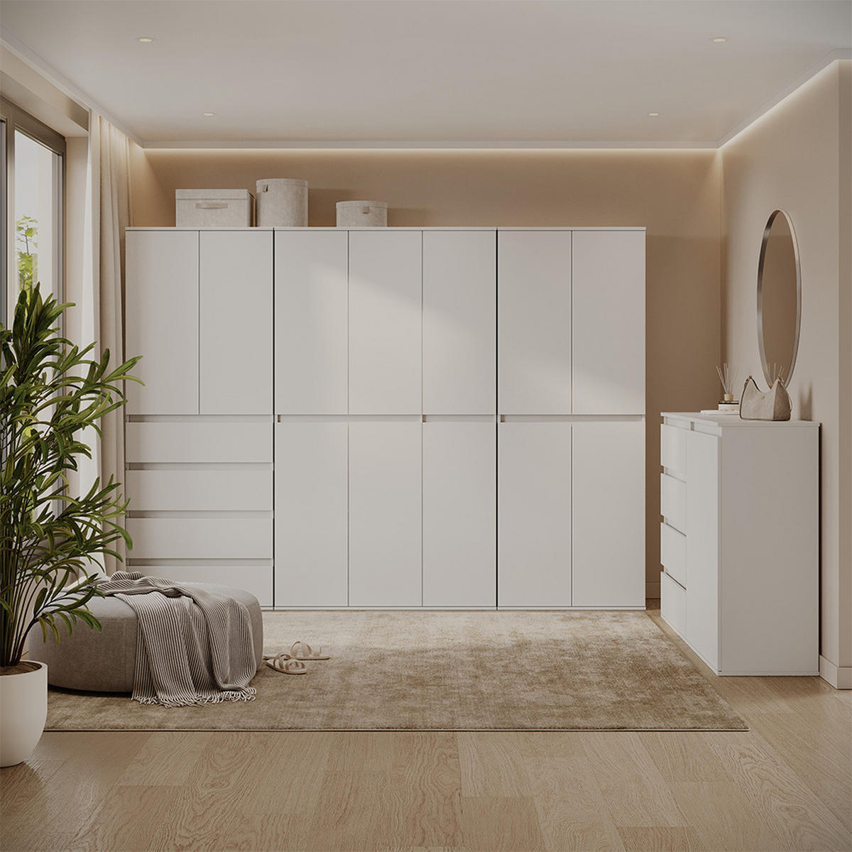 EINLEGEBODEN Claus Weiß 2er Set - Weiß, Holzwerkstoff (70.7/1.6/36.3cm) - Vicco