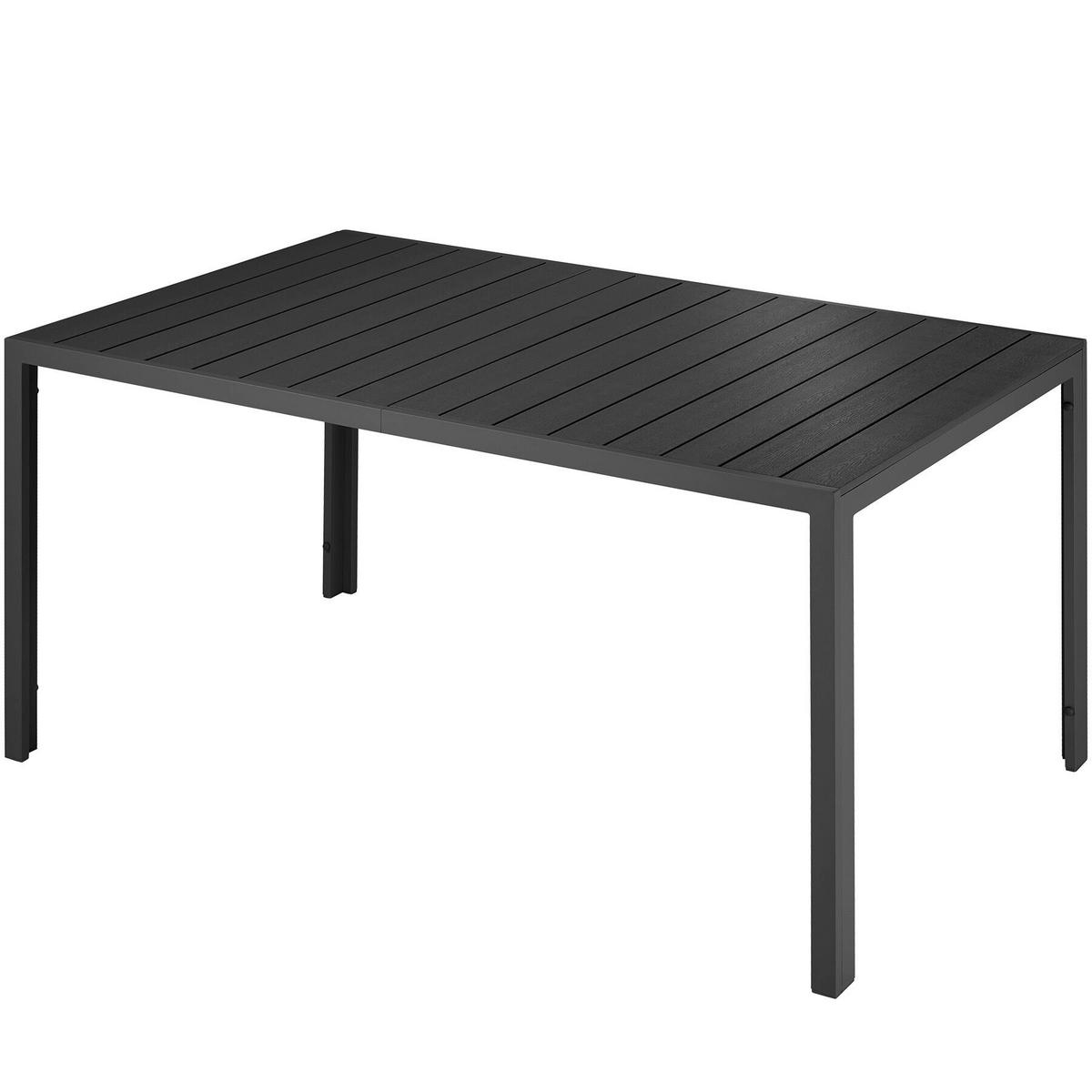 GARTENTISCH Bianca,150 x 90 x 74,5 cm,schwarz/schwarz - Schwarz, Metall (150/90/74.5cm) - tectake