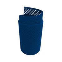 SICHTSCHUTZSTREIFEN PP Premium Gelocht 15 Prozent Streifen Enzianblau 2,55m - Blau, Kunststoff (255/19cm) - ZAUN|ZU