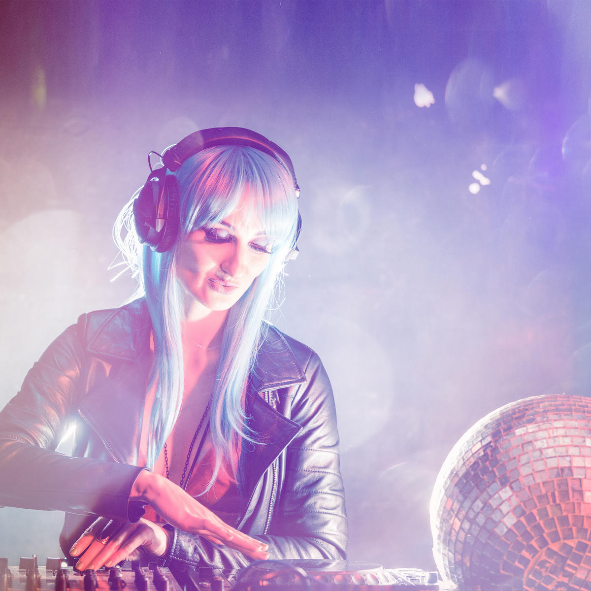 DISCOKUGEL - Silberfarben, Glas/Textil (30/30/34cm) - Relaxdays