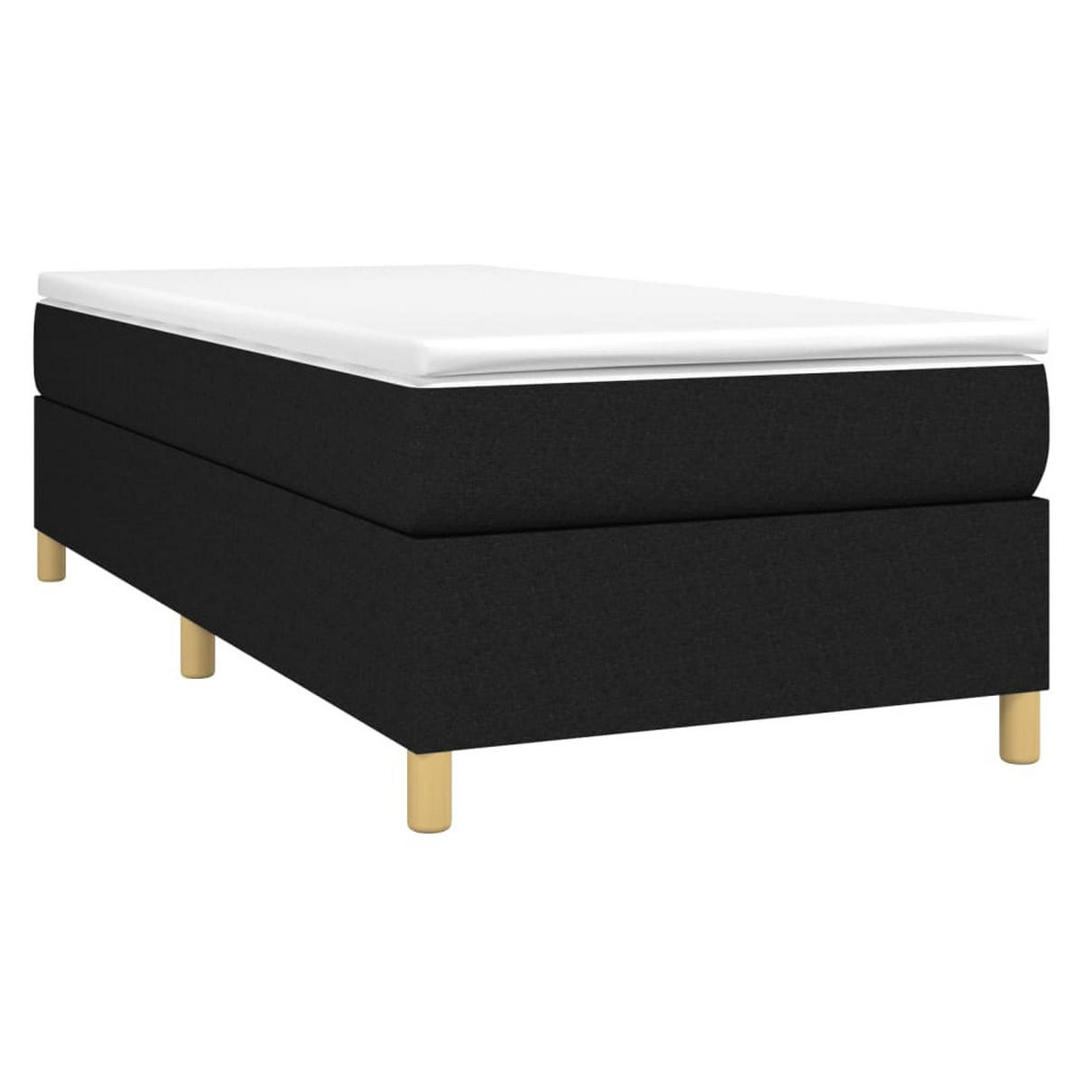 BOXBETT Mit Matratze Schwarz 90/200 Cm Stoff - Weiß, Textil (90/200cm) - vidaXL
