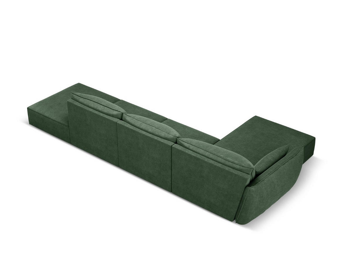 ECKSOFA links Kaelle aus Chenille-Stoff flaschengrün 5 Sitzplätze - Dunkelgrün, Textil (171/364cm) - Micadoni