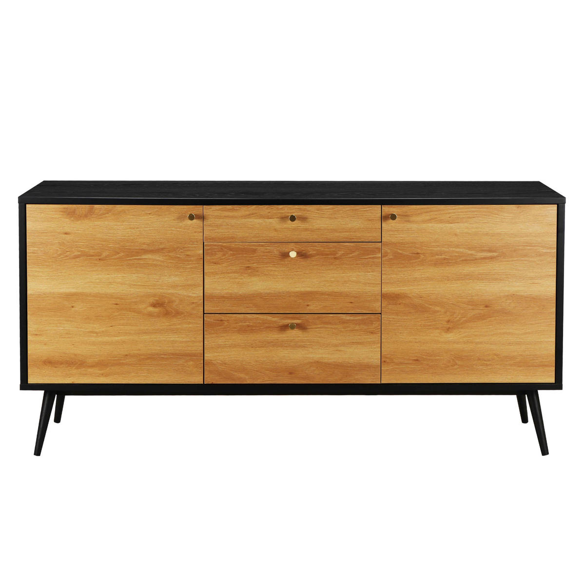 SIDEBOARD, Schwarz - Schwarz, Holz (40/75/150cm) - Oviala