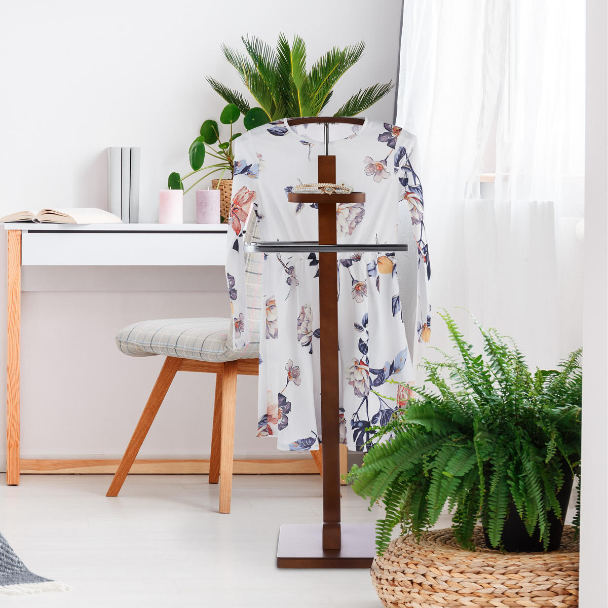 HERRENDIENER - Braun, Holzwerkstoff/Metall (46.5/112/33cm) - Relaxdays