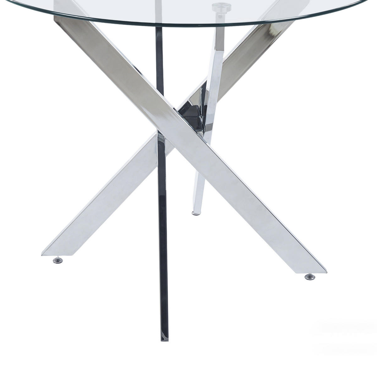 ESSTISCH 80/75/80 cm Silber aus Glas und Metall - Silberfarben, Metall (80/80/75cm) - OKMYHOME