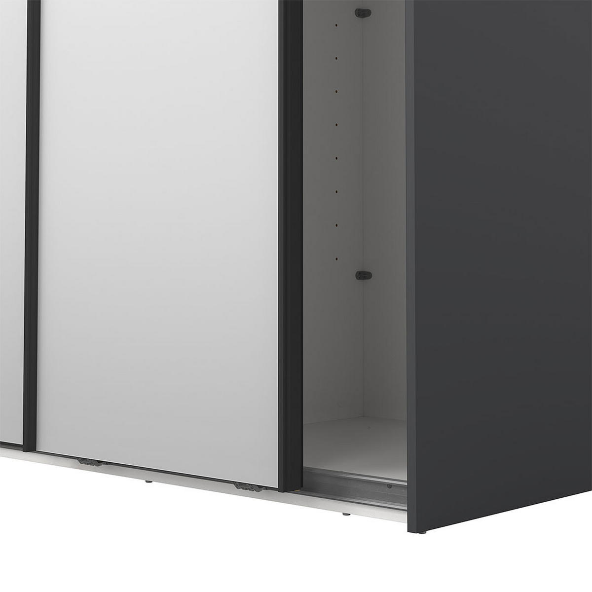 SCHIEBETÜRENSCHRANK, Como, Grau, Holzwerkstoff, 119 x 67 x 221 cm - Grau, Holzwerkstoff (119/221/67cm) - ebuy24
