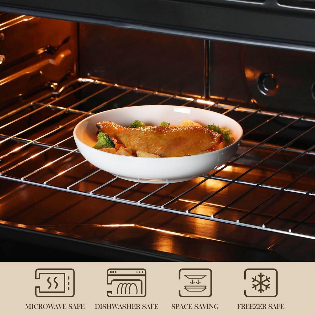 SUPPENTELLER 4-teiliges Set Cremeweiß 1250ml - Weiß, Keramik (22.2/22.2/5cm)