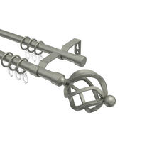 GARDINENSTANGE Olymp Paolo 520 cm (geteilt in 4 x 130 cm), 2-läufig, 16 mm Ø Chrom matt - Chromfarben/Nickelfarben, Metall (520cm) - INTERDECO