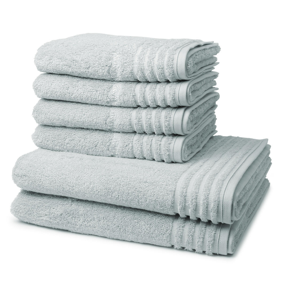FROTTIERSET Vienna Style Supersoft 6-teilig - Hellgrau, Textil (50/100cm) - Vossen