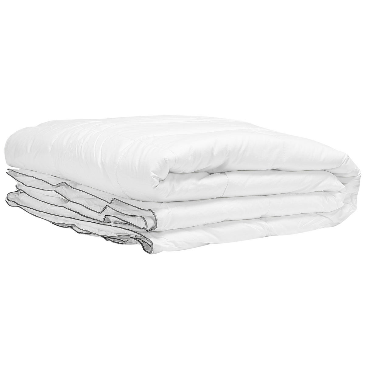 PŘIKRÝVKA Dvouvrstvá Mikrofaser 4sezónní 220/240 cm Teleno - bílá, textil (240/200cm) - Beliani