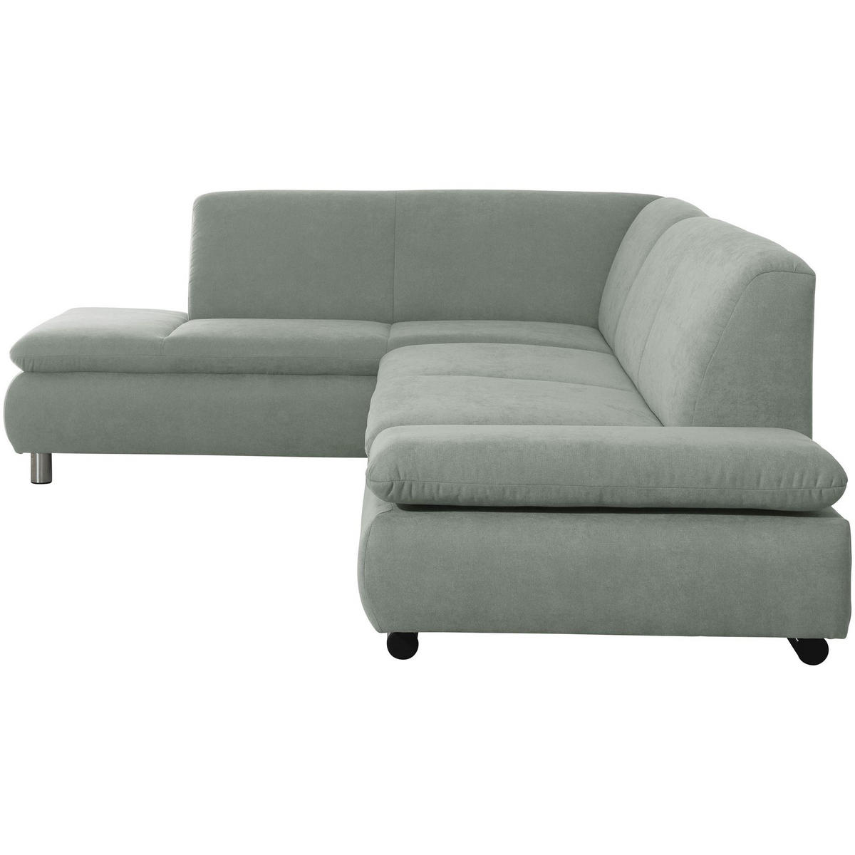 ECKSOFA mit Ottomane links Kaye Flachgewebe hellgrün - Hellgrün, Kunststoff (190/270cm) - 58aufmkessel
