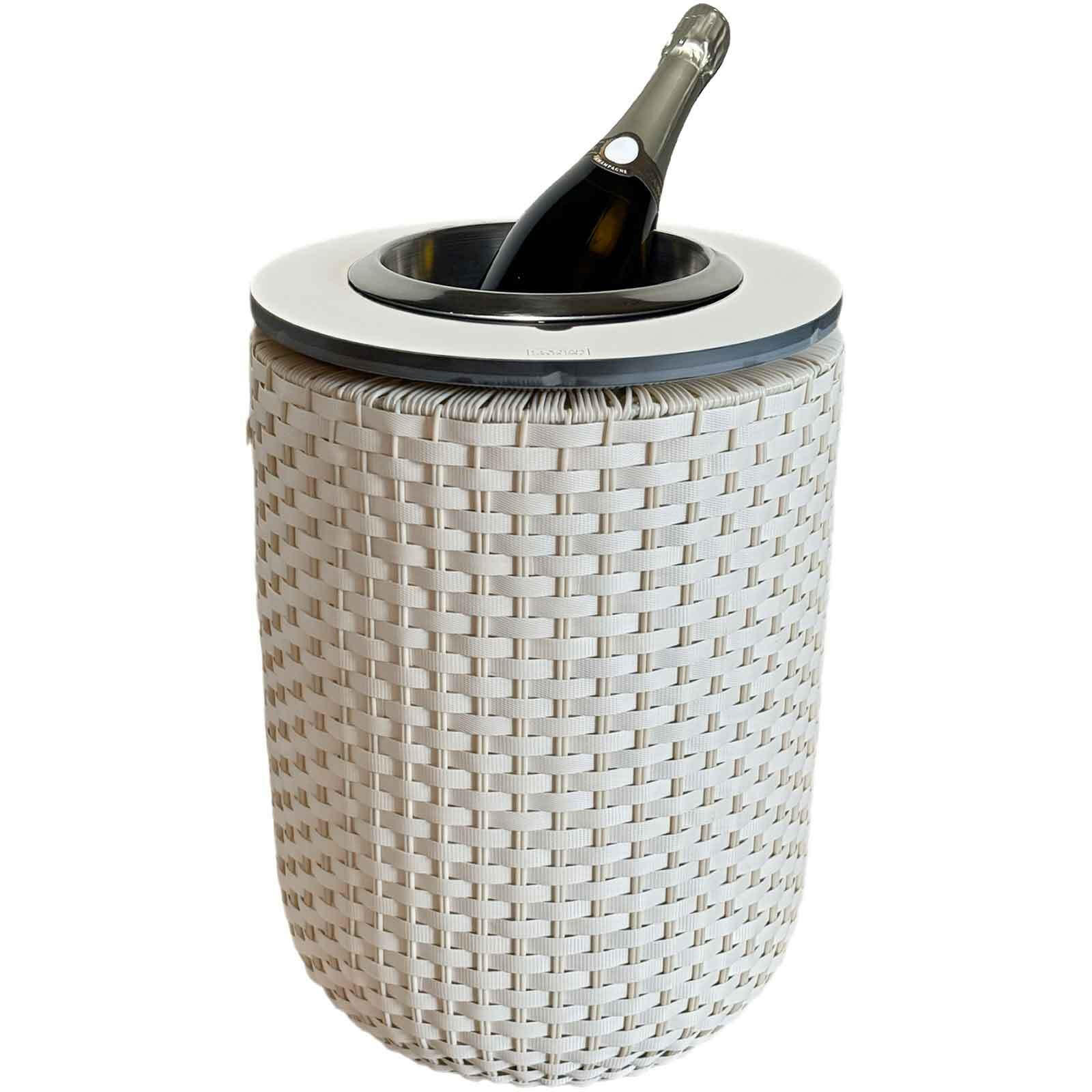 BEISTELLTISCH MIT EDELSTAHL-KÜHLER London Champagner 50 cm - Champagner, Kunststoff (34/34/50cm) - COOTAB Cooler Table