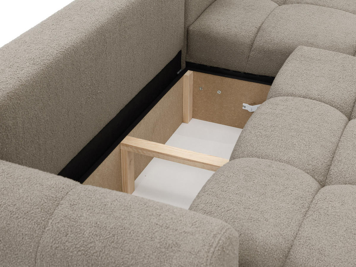ECKSOFA Mitto, Seite: Rechts - Beige/Schwarz, Holz/Kunststoff (270/173cm) - MIRJAN24