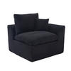 SESSEL Cord-Sofa mit Federkern-Polsterung und Kissen, Montagefrei - Schwarz, Textil (101/84/102cm) - Urban Meuble