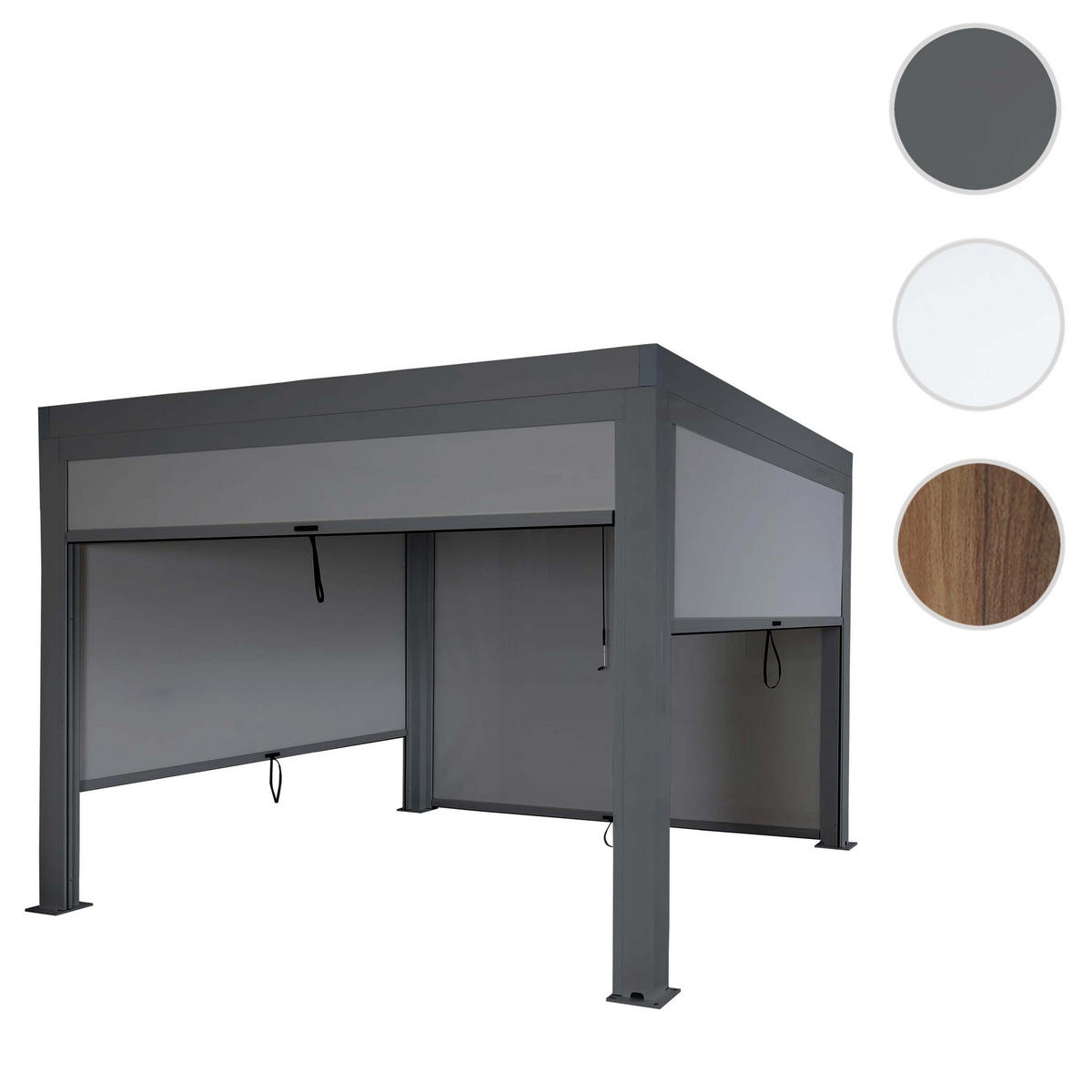 PERGOLA MIT SEITENWAND Anthrazit - Anthrazit, Metall (400/220/300cm) - MCW