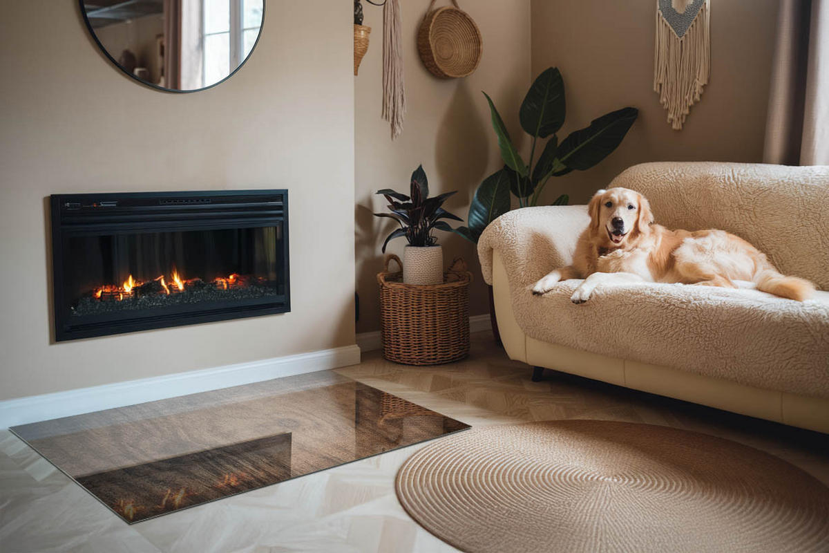 GLASPLATTE für Kamin 120x80 cm - Braun, Glas (120/80/0.4cm) - TULUP