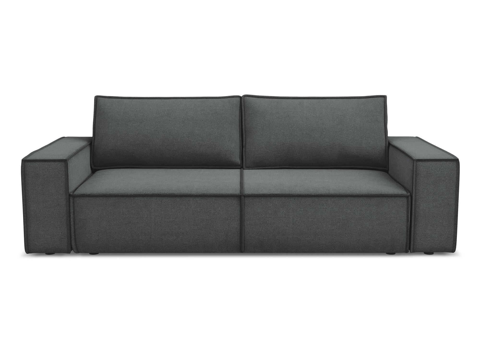 3-SITZER SOFA mit Schlaffunktion Strukturstoff Stoff Grau - Schwarz/Grau, Kunststoff/Textil (255/85/105cm) - Makamii