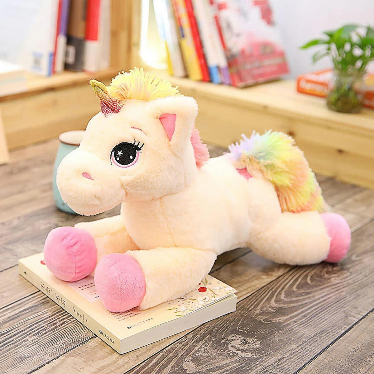 PLÜSCHTIER Einhorn 60 cm, ideal als Kissen - Multicolor, Textil (60/60cm)