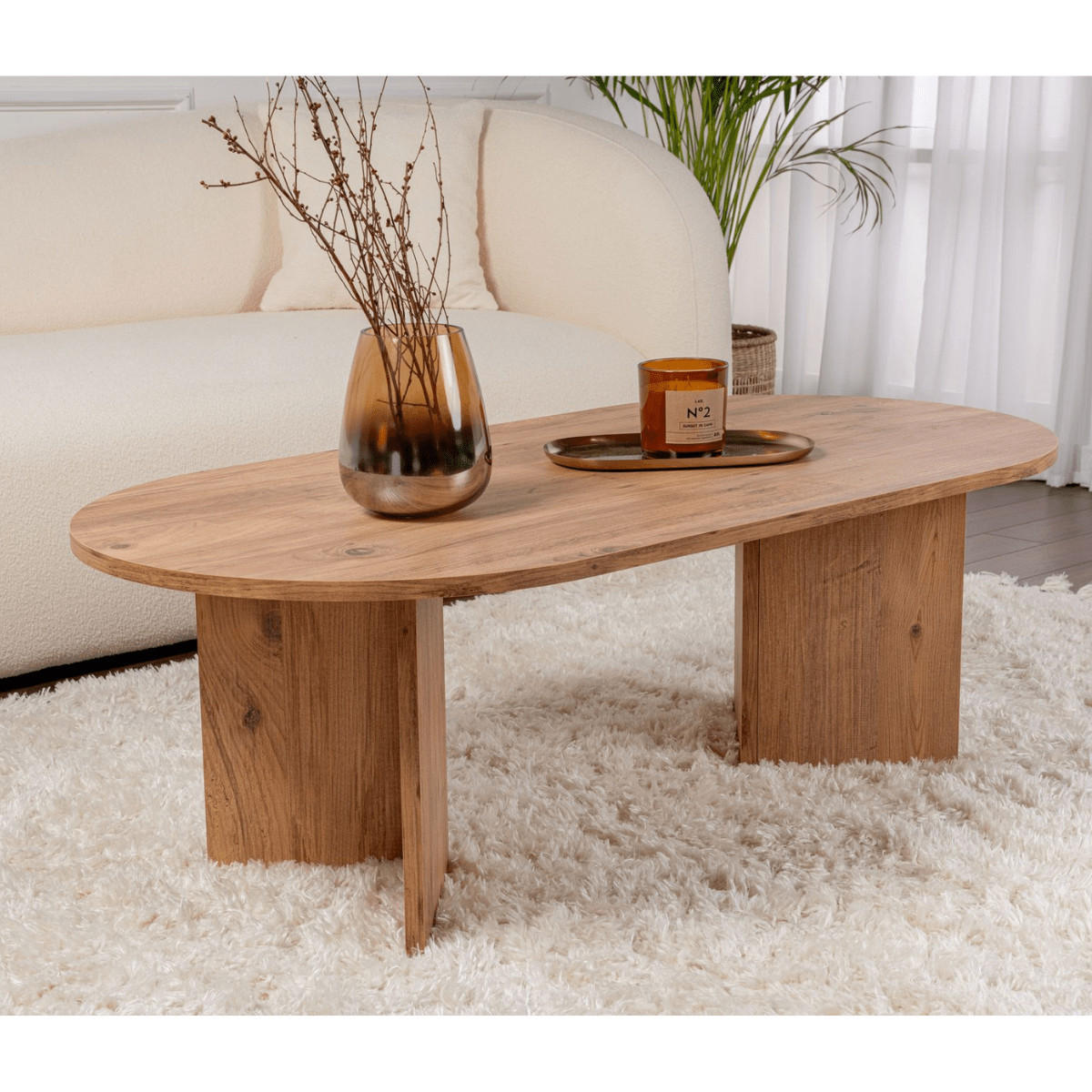 COUCHTISCH - iris 119/60/39,8 cm - Beige, Holzwerkstoff (119/60/39.8cm) - Calicosy