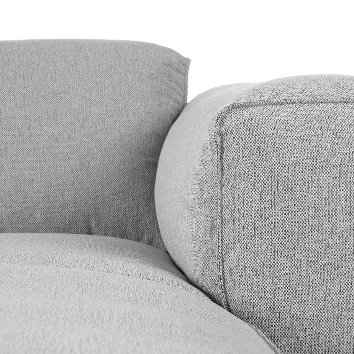 1,5-SITZER ECKSOFA mit Longchair - Hellgrau/Schwarz, Kunststoff/Textil (260/173cm) - home24