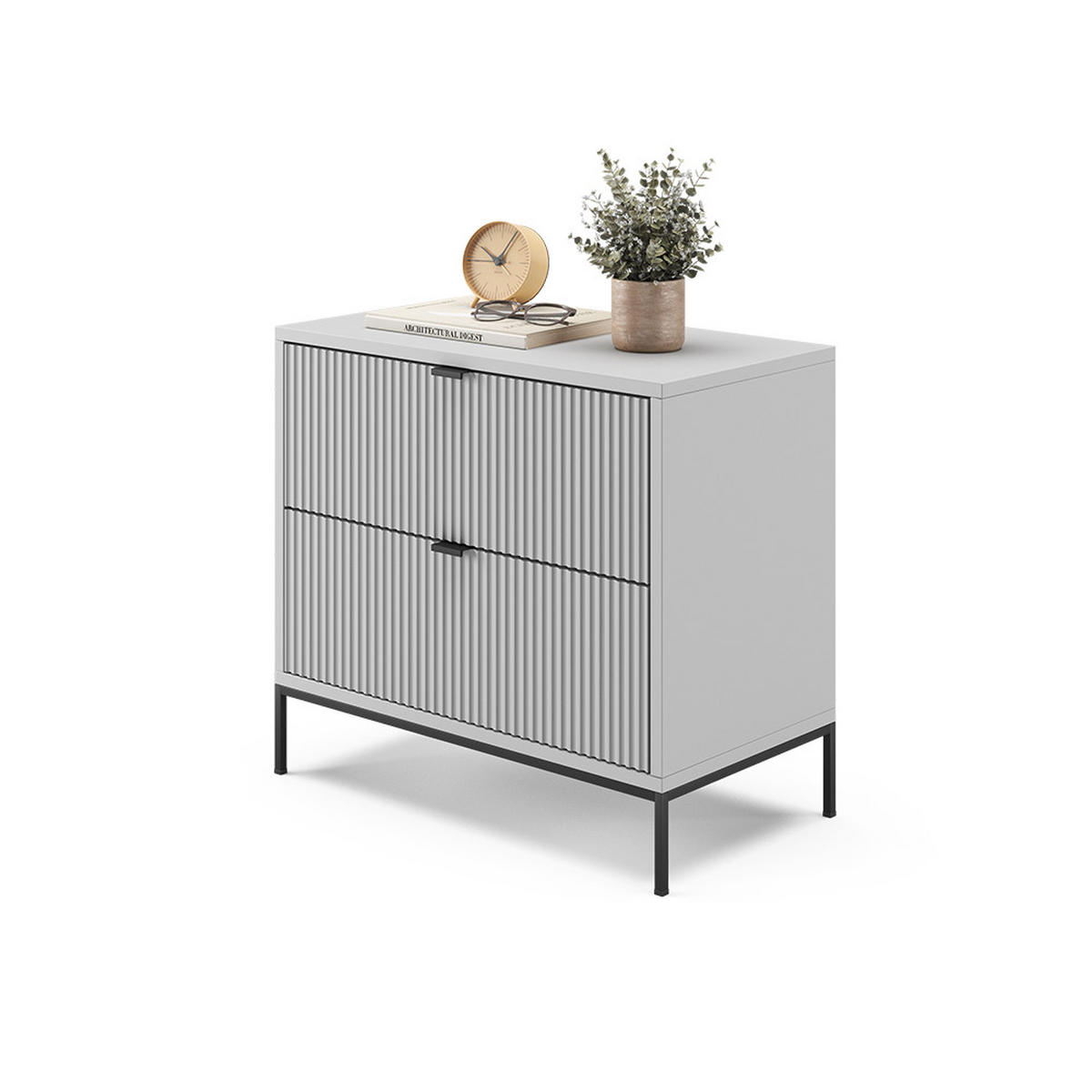 NACHTTISCH Eliza Grau 66 x 60 cm - Grau, Holzwerkstoff (66/60/36cm) - Vicco