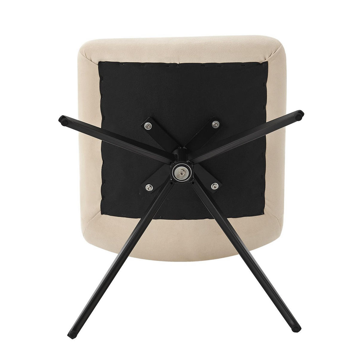 DREHSTUHL Dallas samt beige (2er-Set) - Beige, Textil (45/84/45cm) - Juskys
