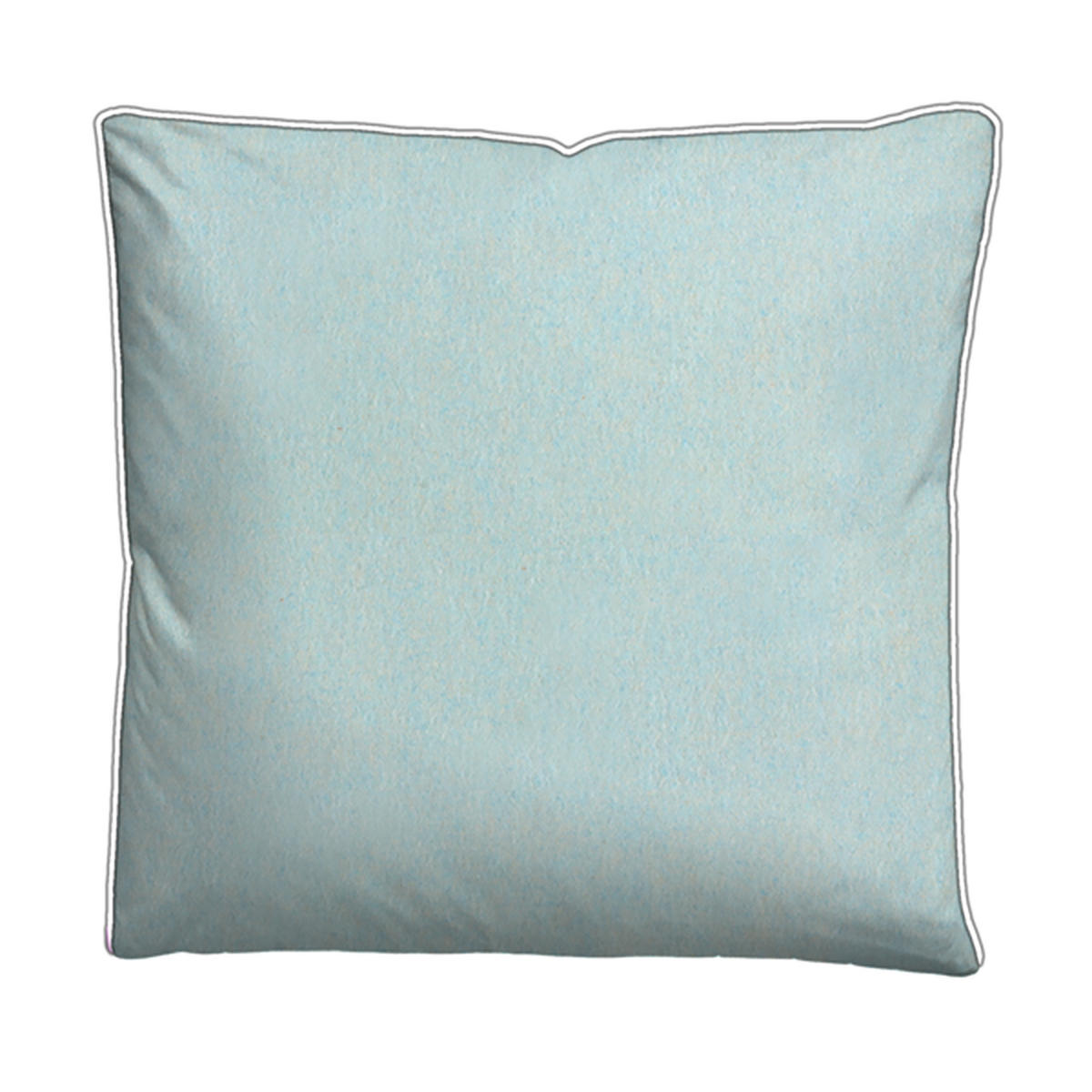 BETTWÄSCHE-GARNITUR Premium Biber Melange UNI ciel, 155x200 cm + 80x80 cm - Hellblau, Textil (155/200cm) - biberna