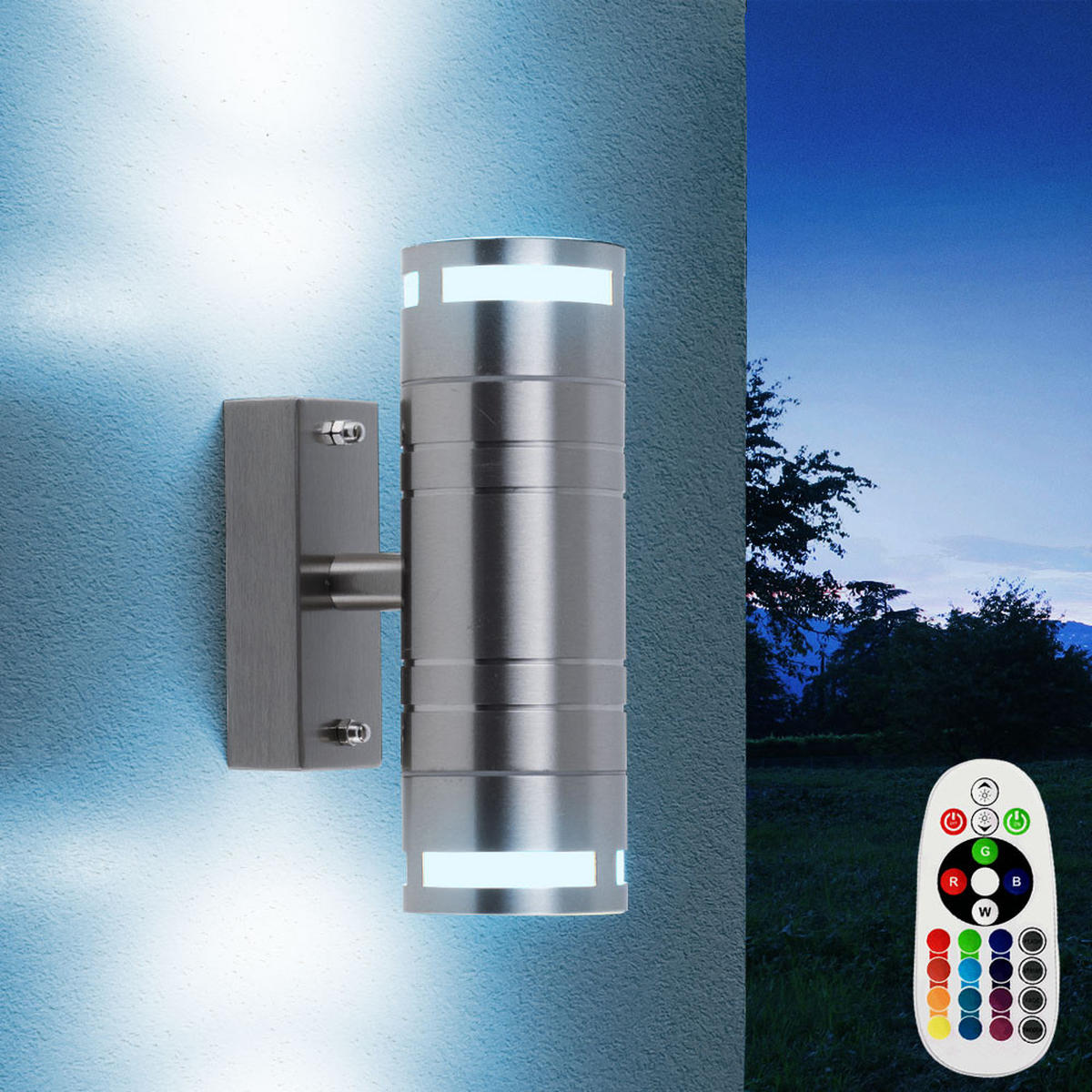 LED AUSSEN-WANDLEUCHTE Silber Metall - Silberfarben, Glas (6/17.8/11cm)