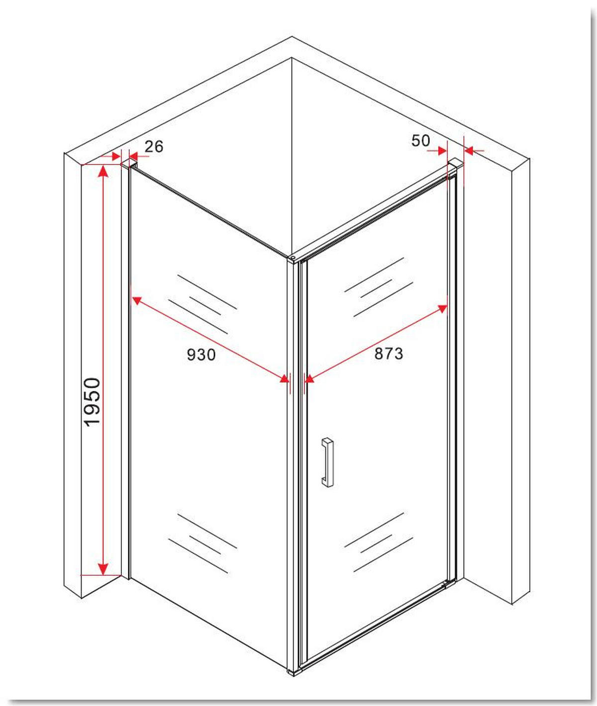 DUSCHKABINE CASSETTA Chromfarben 100 x 100 x 195 cm 8 mm ESG - Chromfarben, Glas (100/100/195cm) - Glasdeals