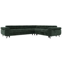 ECKSOFA NORDEN L - Dunkelgrün Cord - Links Seite - Dunkelgrün/Schwarz, Textil/Metall (269/329cm) - MKS