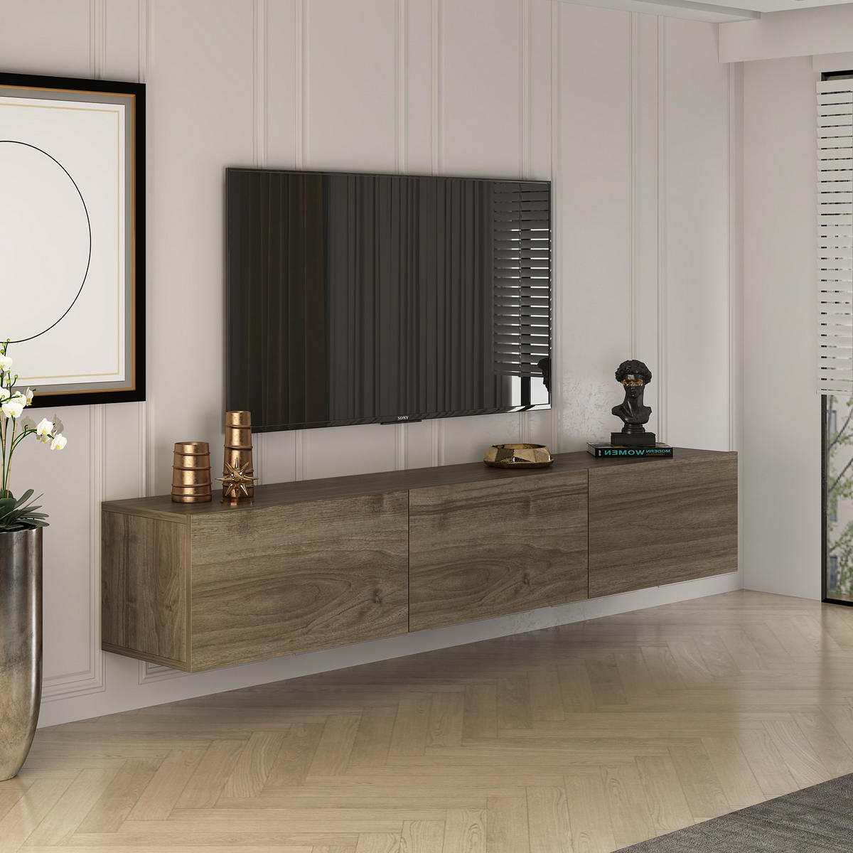 TV-MÖBEL west Braun - Braun, Holz (32/30/150cm) - Habitat Garten