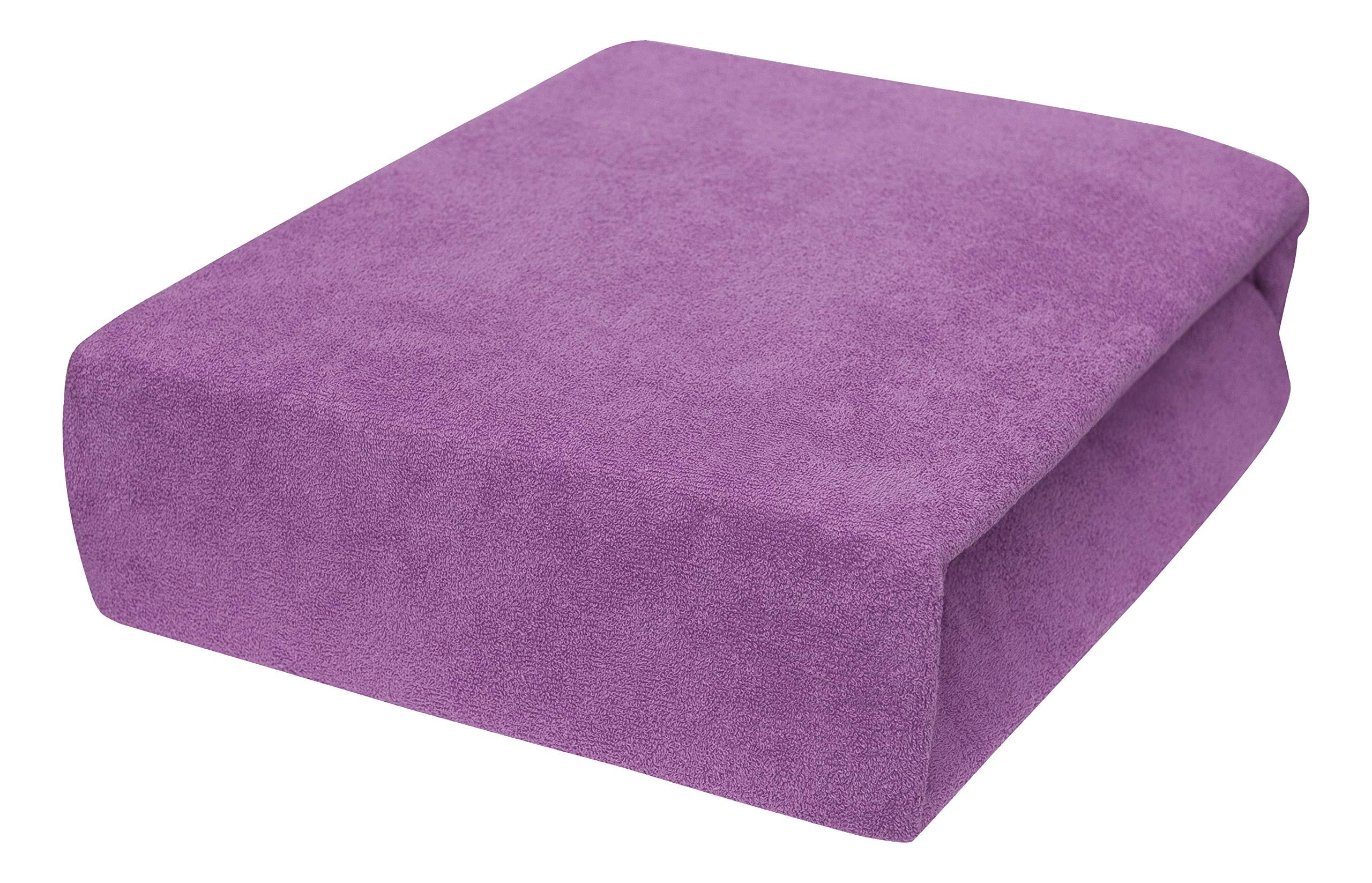 SPANNBETTLAKEN 160/200 cm, Frottee Elastisch 100 % Baumwolle Violett - Violett, Textil (160/200cm) - Best For Home
