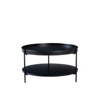 COUCHTISCH 69/69/38 cm Schwarz mit 2 Ablagen und Metallgestell - Schwarz, Holzwerkstoff (69/69/38cm) - Flora Grace