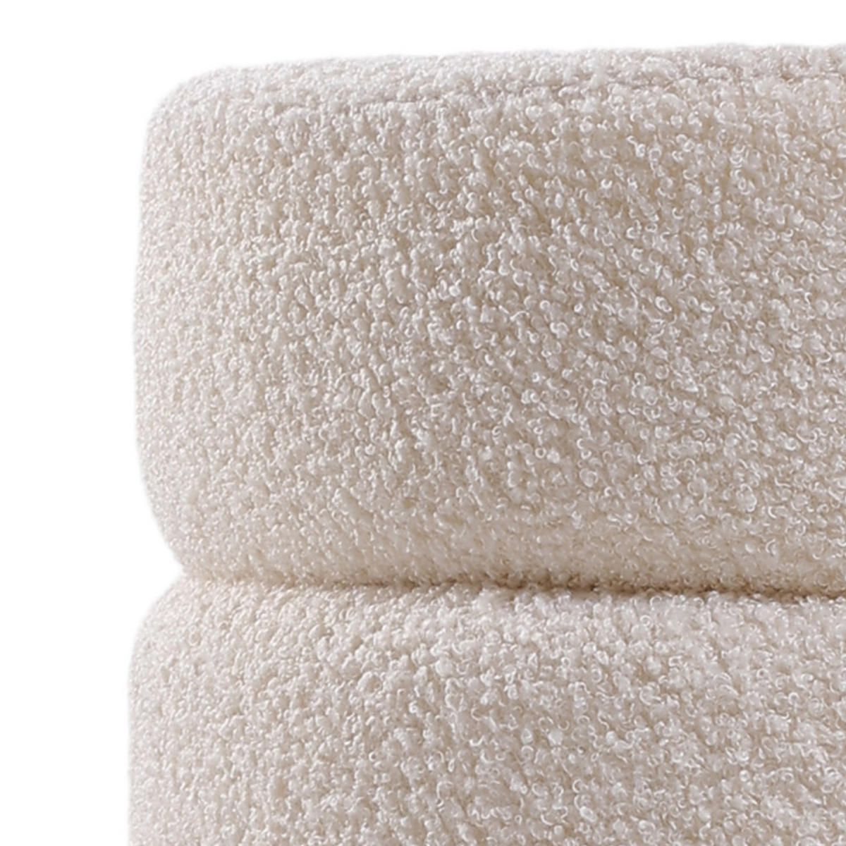 FUSSHOCKER 42/42/46 cm Zylindrisch Teddystoff Weiß - Weiß, Textil (42/46/42cm) - Livingandhome
