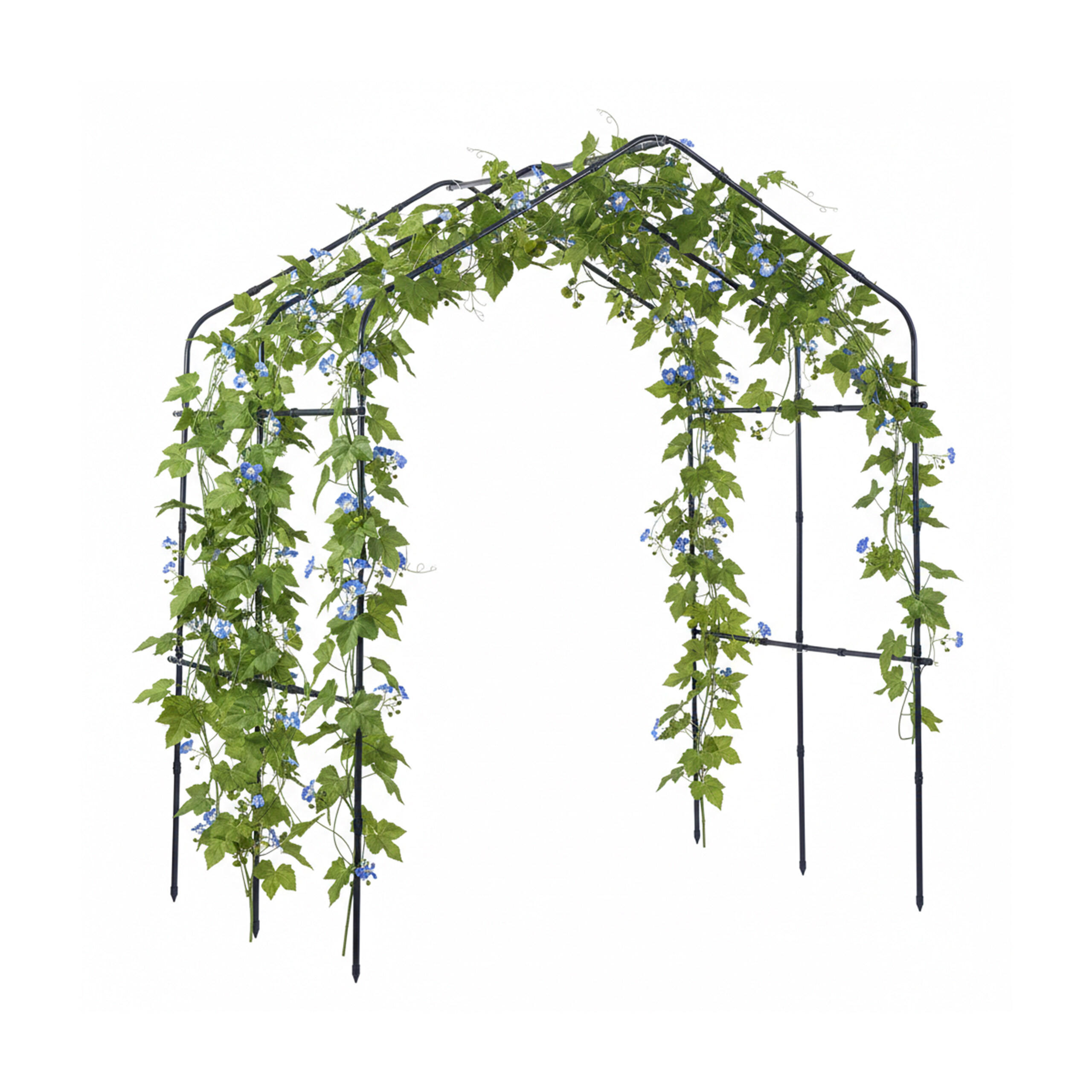 ARCADĂ Negru Verde metal cu plasă pentru cățărătoare 240 cm - negru, material plastic/metal (190/240/180cm) - Relaxdays